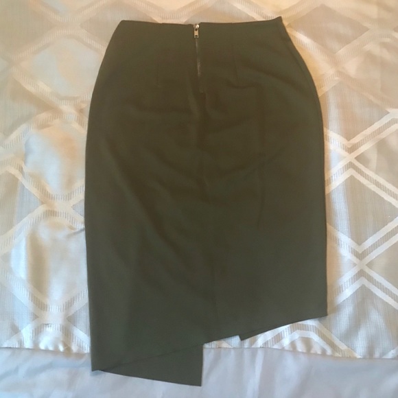 Asymmetric Olive Skirt - Picture 2 of 2